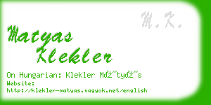 matyas klekler business card